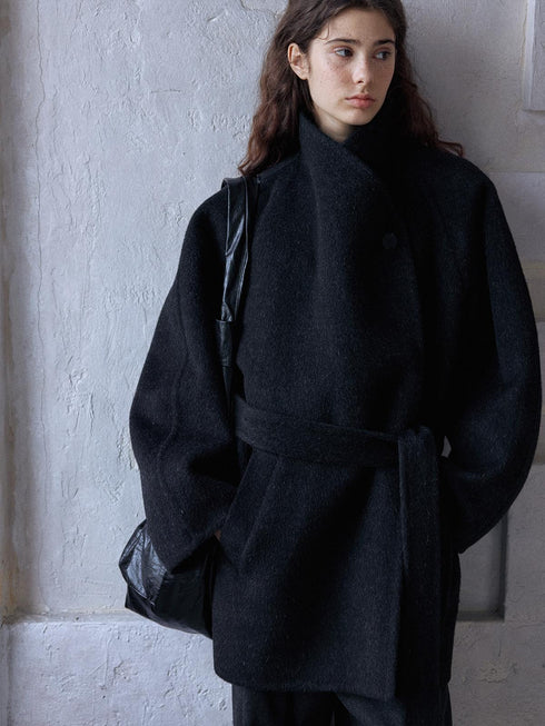 Meridian Double-Faced Notched Wool Coat